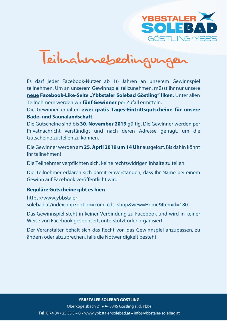 Teilnahmebedingungen